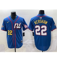 Men's National League #22 Clayton Kershaw Blue 2025 All-Star Edition Limited Stitched Baseball Jersey