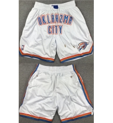 Men's Oklahoma City Thunder White Shorts (Run Small)
