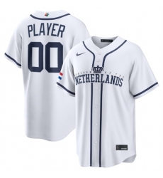 Men's Netherlands Baseball Active Player Custom White 2026 World Baseball Classic Home Stadium Stitched Jersey