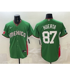 Men's Mexico Baseball #87 Jesus Huerta Green 2026 World Baseball Classic Stadium Stitched Jersey