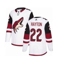 Youth Adidas Arizona Coyotes #22 Barrett Hayton Authentic White Away NHL Jersey