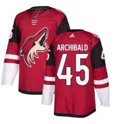 Youth Adidas Arizona Coyotes #45 Josh Archibald Authentic Burgundy Red Home NHL Jersey