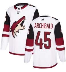 Youth Adidas Arizona Coyotes #45 Josh Archibald Authentic White Away NHL Jersey