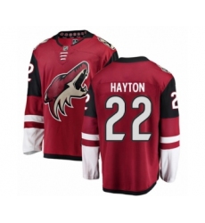 Youth Arizona Coyotes #22 Barrett Hayton Authentic Burgundy Red Home Fanatics Branded Breakaway NHL Jersey