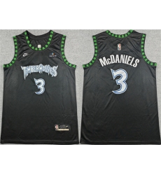 Men's Minnesota Timberwolves #3 Jaden McDaniels Black 2025-26 Classic Edition Stitched jersey
