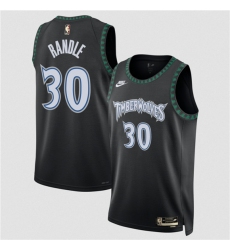 Men's Minnesota Timberwolves #30 Julius Randle Black 2025 Classic Edition Stitched Jersey