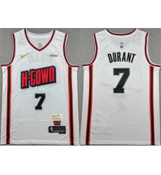 Men's Houston Rockets #7 Kevin Durant White 2024-25 City Edition Stitched Jersey