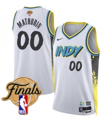 Men's Indiana Pacers #00 Bennedict Mathurin White 2024-25 City Edition Stitched Basketball Jersey