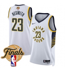 Men's Indiana Pacers #23 Aaron Nesmith White 2025 Finals Association Edition Stitched Basketball Jersey