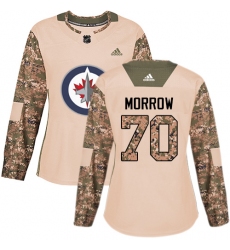 Women's Adidas Winnipeg Jets #70 Joe Morrow Authentic Camo Veterans Day Practice NHL Jersey
