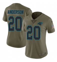 Women's Nike Carolina Panthers #20 C.J. Anderson Limited Olive 2017 Salute to Service NFL Jersey
