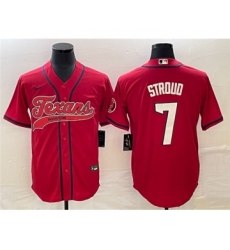 Men's Houston Texans #7 C.J. Stroud Red Cool Base Stitched Baseball Jersey