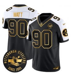 Men's Pittsburgh Steelers #90 T.J. Watt Black Gold Alternate F.U.S.E. Throwback 1933 Vapor Untouchable Limited Football Stitched Jersey