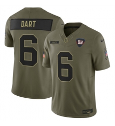 Men's New York Giants #6 Jaxson Dart Olive 2025 F.U.S.E. Salute to Service Limited Football Stitched Jersey