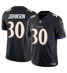 Men's Baltimore Ravens #30 D'Ernest Johnson Black 2025 F.U.S.E Vapor Limited Football Jersey