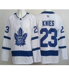 Men's Toronto Maple Leafs #23 Matthew Knies White Authentitc Jersey