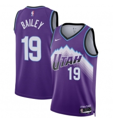 Men's Utah Jazz #19 Ace Bailey Purple 2025 Icon Edition Stitched Basketball Jersey