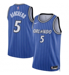 Men's Orlando Magic #5 Paolo Banchero Blue 2025 Icon Edition Stitched Basketball Jersey