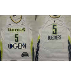 Men's Dallas Wings #5 Paige Bueckers White 2025 Stitched Basketball Jersey