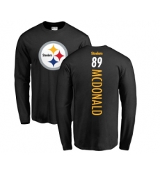 Football Pittsburgh Steelers #89 Vance McDonald Black Backer Long Sleeve T-Shirt