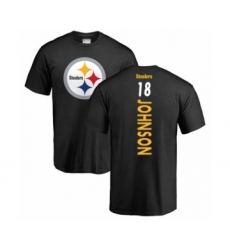 Pittsburgh Steelers #18 Diontae Johnson Black Backer T-Shirt
