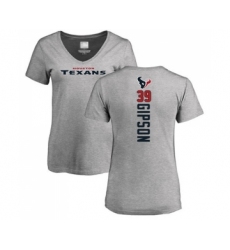 Football Women's Houston Texans #39 Tashaun Gipson Ash Backer T-Shirt