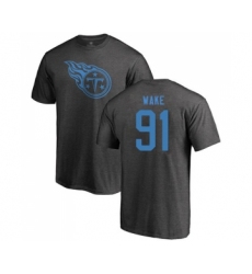 Football Tennessee Titans #91 Cameron Wake Ash One Color T-Shirt