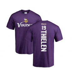 Football Minnesota Vikings #19 Adam Thielen Purple Backer T-Shirt