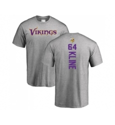 Football Minnesota Vikings #64 Josh Kline Ash Backer T-Shirt