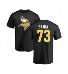 Football Minnesota Vikings #73 Dru Samia Black Name & Number Logo T-Shirt