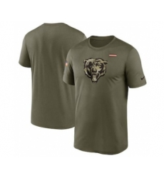 Men's Chicago Bears Football Olive 2021 Salute To Service Legend Performance T-Shirt