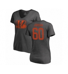 Football Women's Cincinnati Bengals #60 Michael Jordan Ash One Color T-Shirt