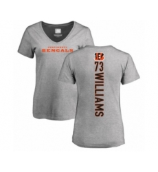Football Women's Cincinnati Bengals #73 Jonah Williams Ash Backer V-Neck T-Shirt