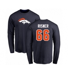 Football Denver Broncos #66 Dalton Risner Navy Blue Name & Number Logo Long Sleeve T-Shirt