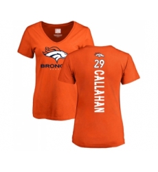 Football Women's Denver Broncos #29 Bryce Callahan Orange Backer T-Shirt
