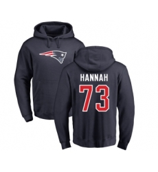 Football New England Patriots #73 John Hannah Navy Blue Name & Number Logo Pullover Hoodie