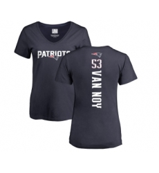 Football Women's New England Patriots #53 Kyle Van Noy Navy Blue Backer T-Shirt