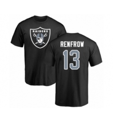 Football Oakland Raiders #13 Hunter Renfrow Black Name & Number Logo T-Shirt