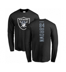 Football Oakland Raiders #84 Antonio Brown Black Backer Long Sleeve T-Shirt