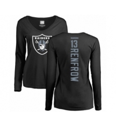 Football Women's Oakland Raiders #13 Hunter Renfrow Black Backer Long Sleeve T-Shirt