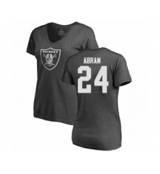 Football Women's Oakland Raiders #24 Johnathan Abram Ash One Color T-Shirt