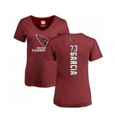 Football Women's Arizona Cardinals #73 Max Garcia Maroon Backer T-Shirt