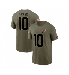 Men's Arizona Cardinals #10 DeAndre Hopkins 2022 Olive Salute to Service T-Shirt
