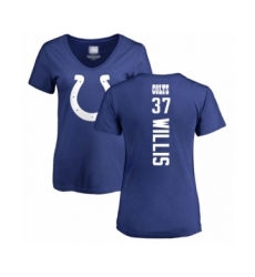 Football Women's Indianapolis Colts #37 Khari Willis Royal Blue Backer T-Shirt