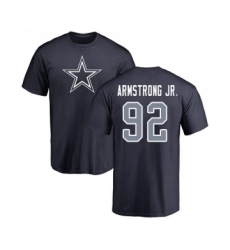 Football Dallas Cowboys #92 Dorance Armstrong Jr. Navy Blue Name & Number Logo T-Shirt
