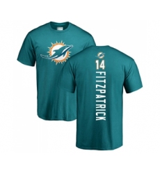 Football Miami Dolphins #14 Ryan Fitzpatrick Aqua Green Backer T-Shirt