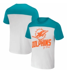 Men's Miami Dolphins Cream Aqua X Darius Rucker Collection Colorblocked T Shirt