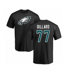 Philadelphia Eagles #77 Andre Dillard Black Name & Number Logo T-Shirt