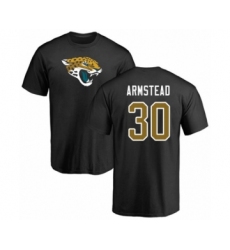 Football Jacksonville Jaguars #30 Ryquell Armstead Black Name & Number Logo T-Shirt