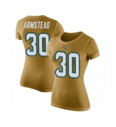 Football Women's Jacksonville Jaguars #30 Ryquell Armstead Gold Rush Pride Name & Number T-Shirt